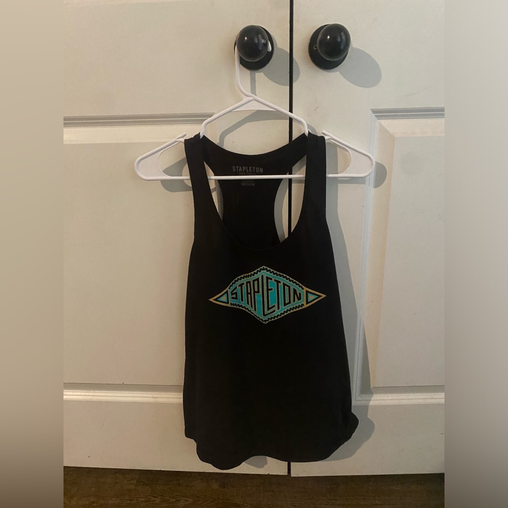 Black/Turquoise Blue & Gold Stapleton Women’s Tank Top Size Ladies Medium